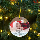 Premier Noël de bébé - Ornement de Noël photo personnalisé en forme de rond